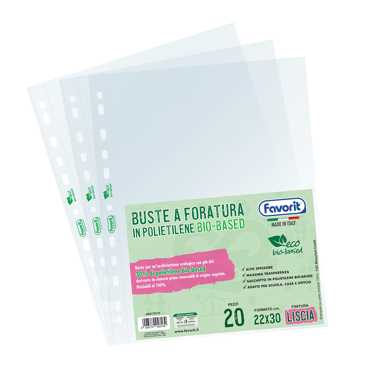 Buste Senza Foratura Favorit - 100 Pezzi, 5.4x8.5 Cm, Trasparenti, Polipropilene - Foto 10